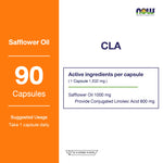 NOW Foods CLA Safflower Oil Softgels 800mg for Fitness Support 90 Softgels