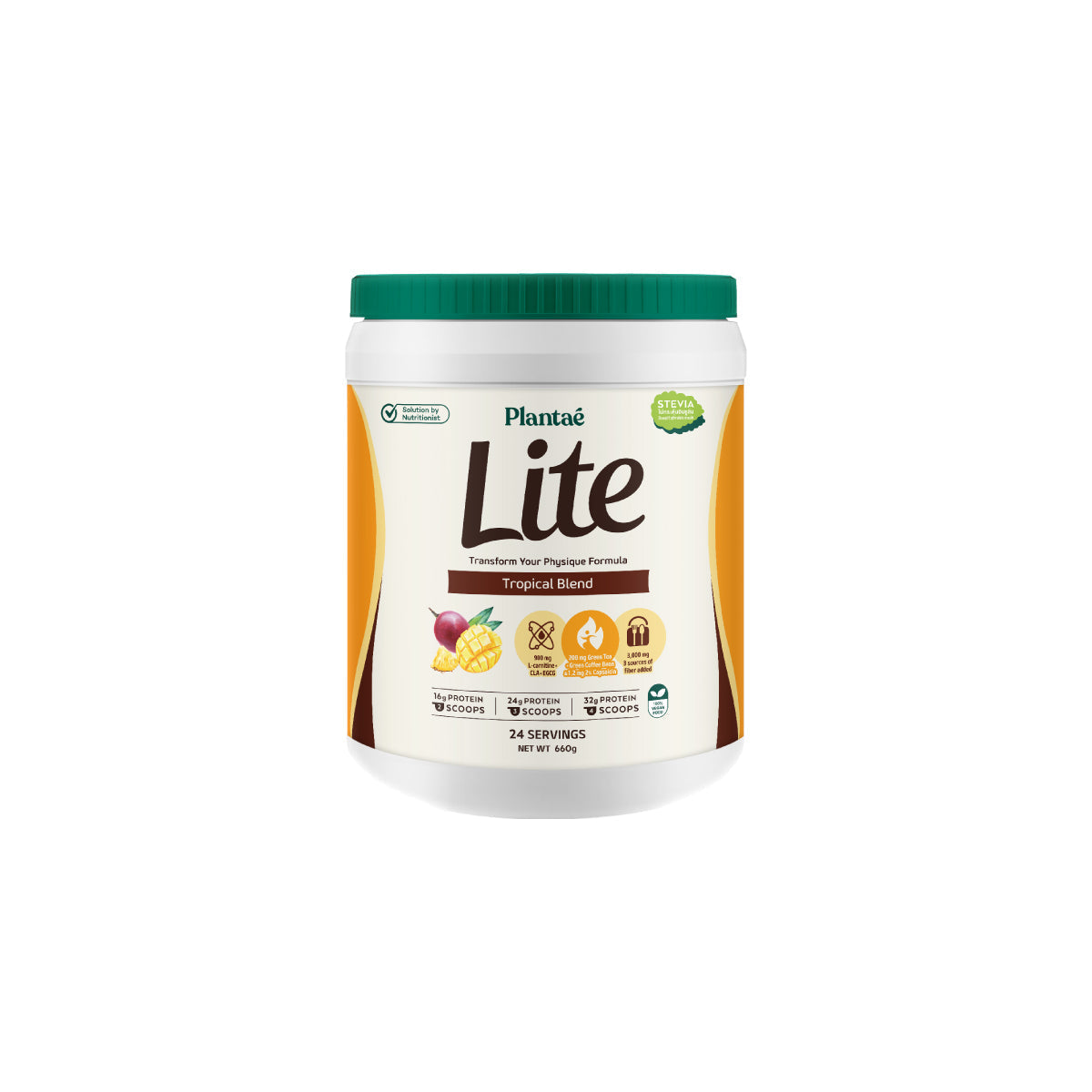 Plantae Lite Protein Tropical Blend Plant Based Powder for Weight Management