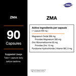 NOW Foods ZMA Zinc Magnesium Vitamin B6 for Restful Sleep 90 Capsules