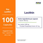 NOW Foods Soy Lecithin Softgels 1200mg for Metabolic Support 100 Softgels