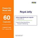 NOW Foods Royal Jelly Freeze Dried 1500mg for Everyday Wellness 60 Veg Capsules