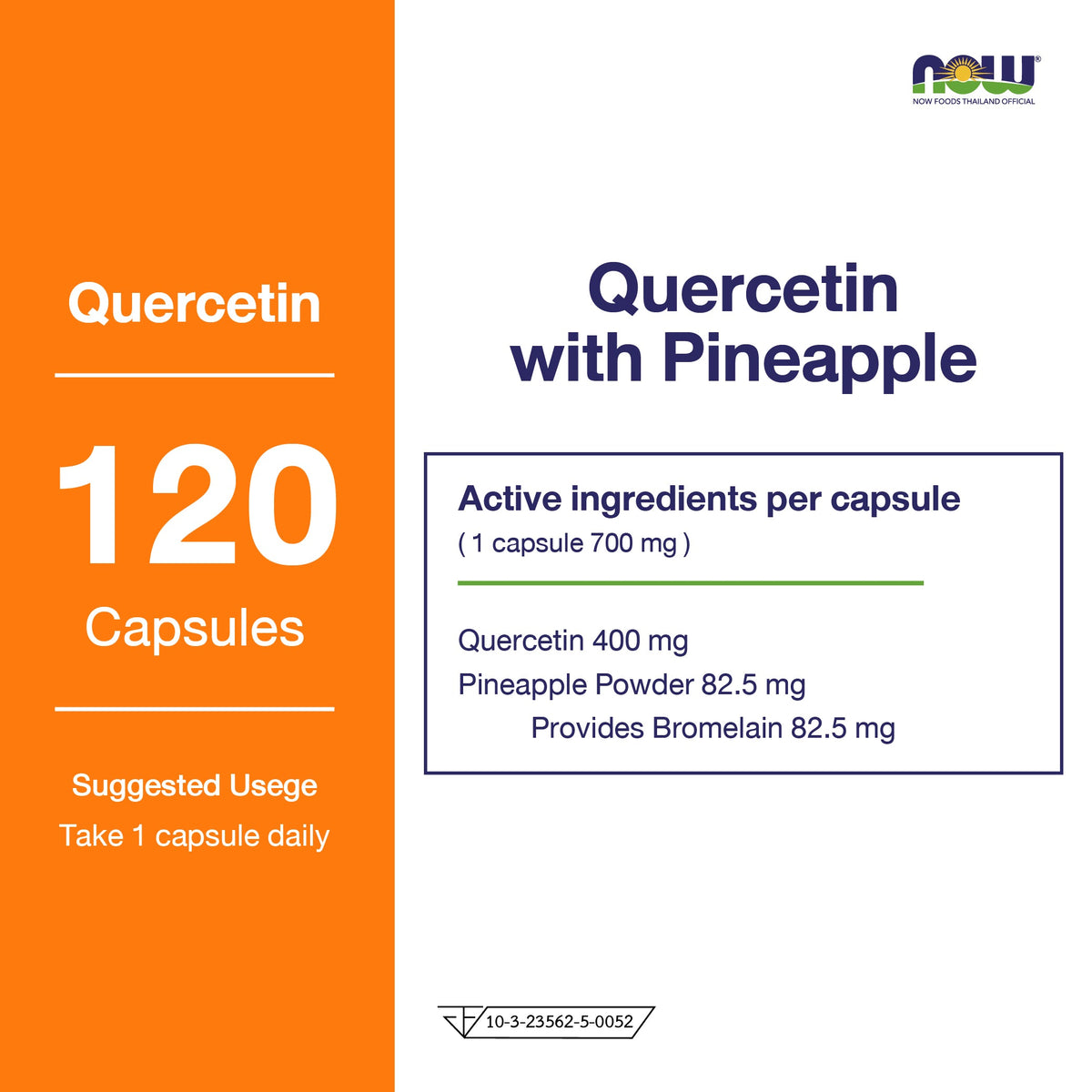 NOW Foods Quercetin Bromelain for Antioxidant Support 400mg 120 Veg Capsules