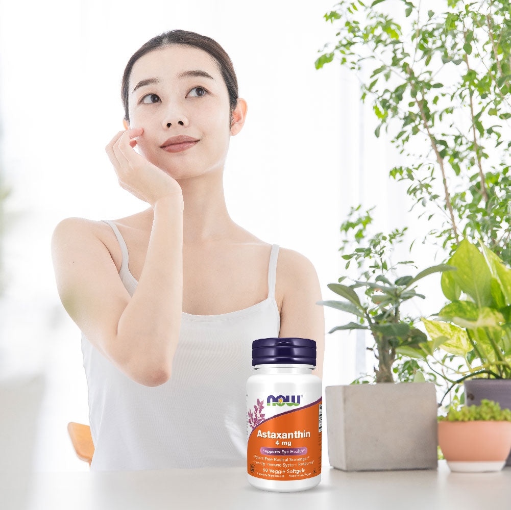 NOW Foods Astaxanthin 4mg for Antioxidant Support 60 Veggie Softgels