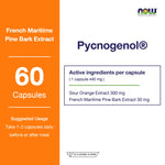 NOW Foods Pycnogenol Bioflavonoids for Circulation and Skin Health 60 Veg Capsules