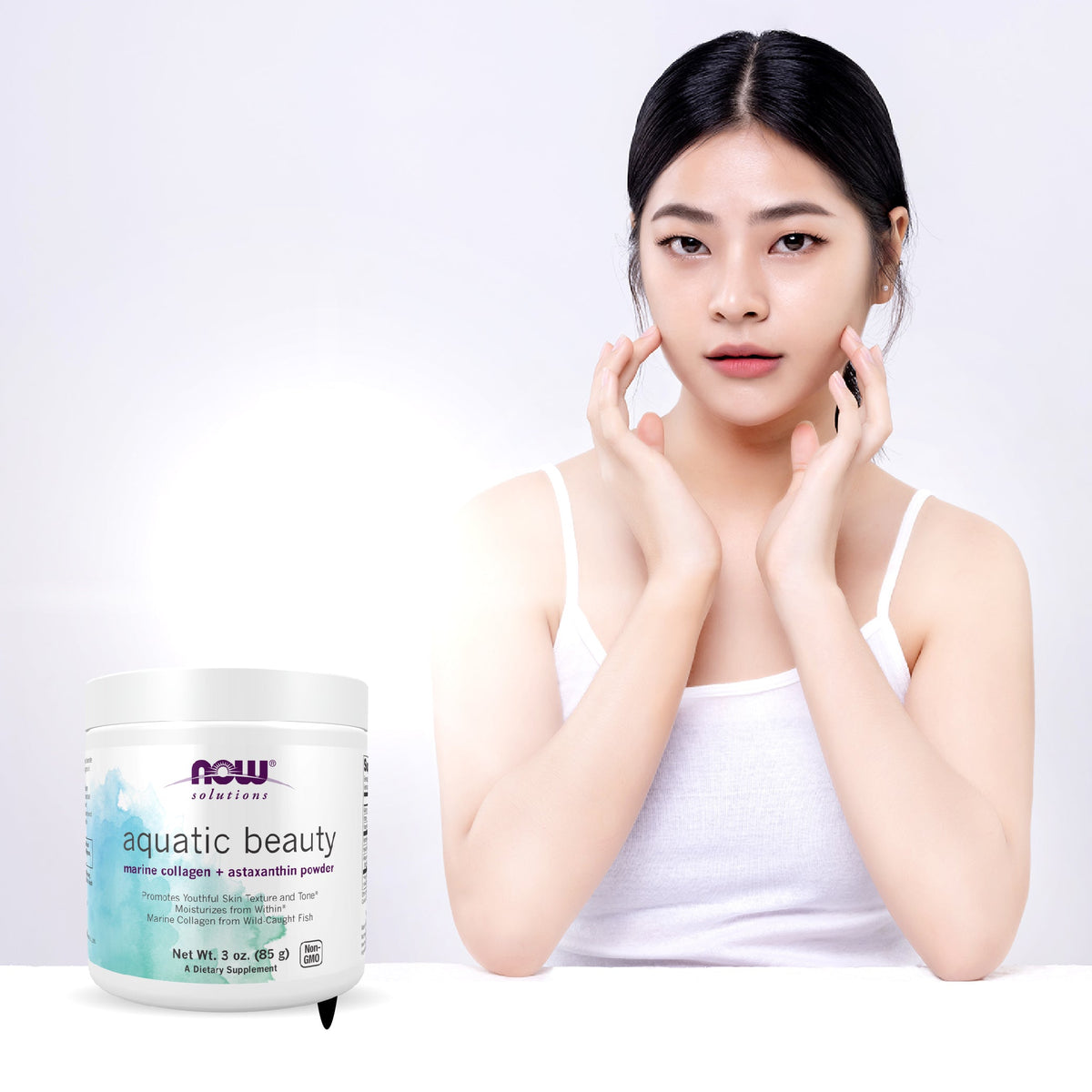NOW Foods Aquatic Marine Collagen Astaxanthin for Skin Radiance 85 g