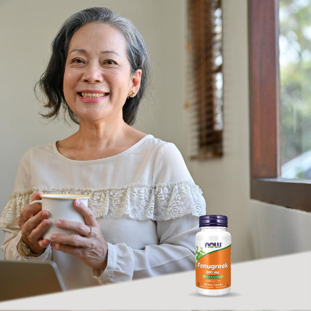 NOW Foods Fenugreek Veg Capsules 500mg Women's for Feminine Wellness 100 Veg Capsules