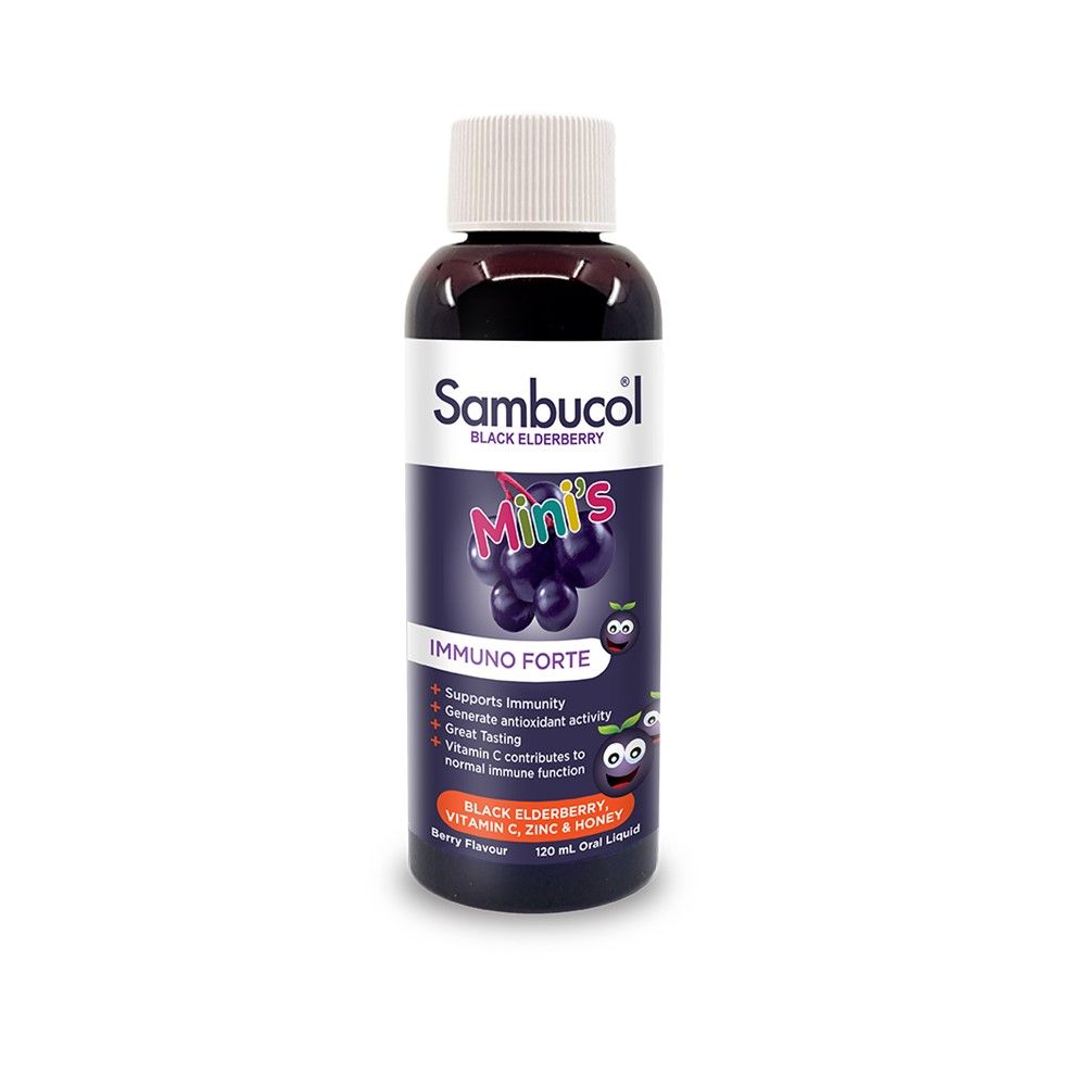 Sambucol Black Elderberry Liquid with Vitamin C Zinc for Daily Immune Support 120 ml