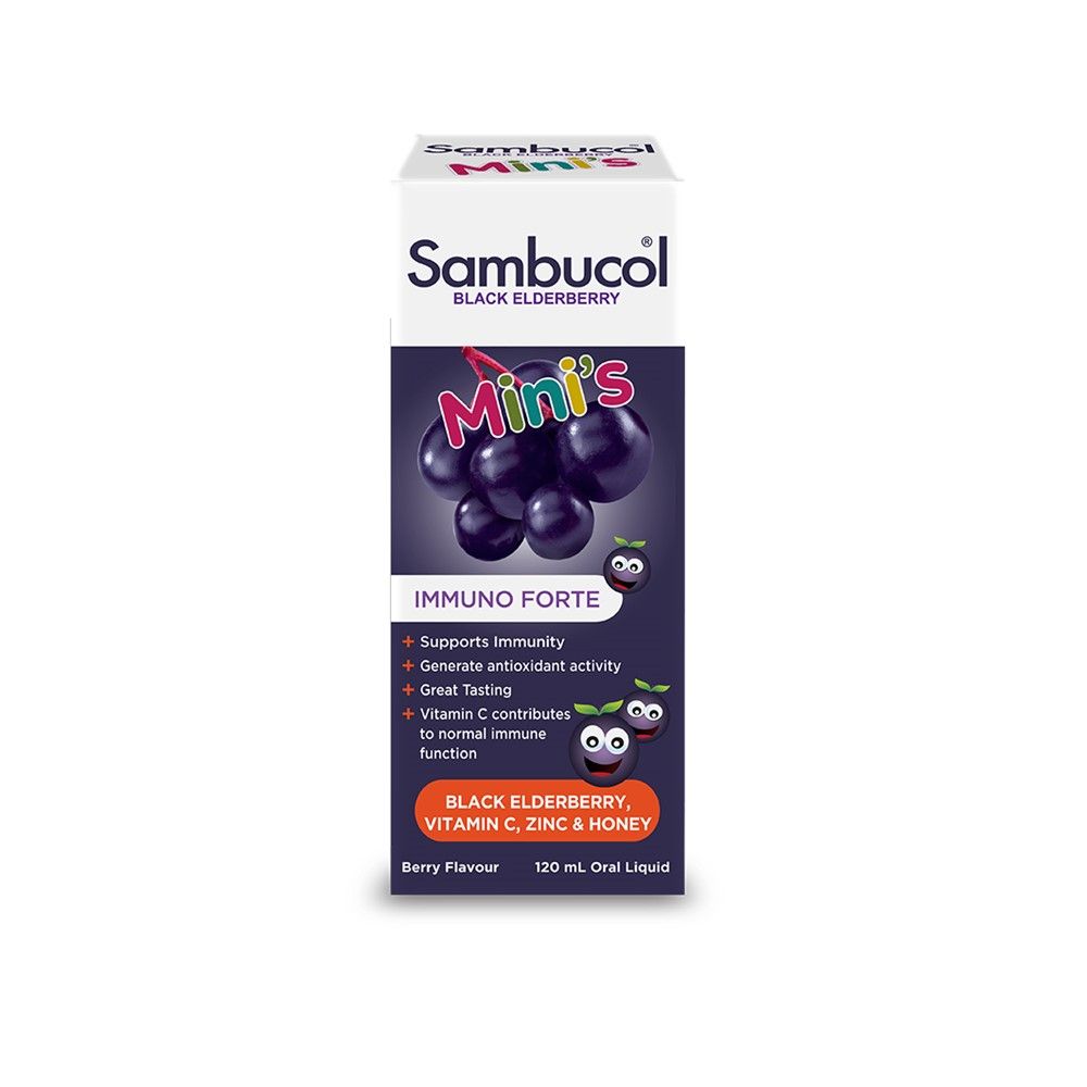 Sambucol Black Elderberry Liquid with Vitamin C Zinc for Daily Immune Support 120 ml