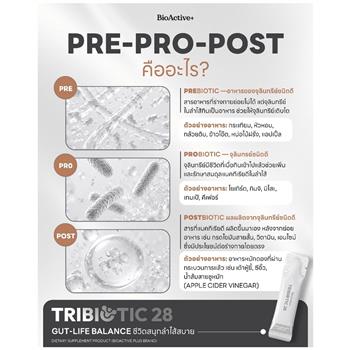 BioActive Tribiotic 28 Probiotic Powder for Gut Flora Balance Sachets 15 Sachets