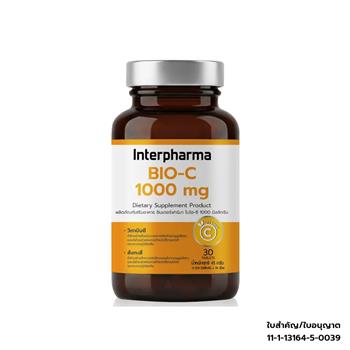 Interpharma Bio C Vitamin C Tablets 1000mg for Daily Immune Support 30 Tablets