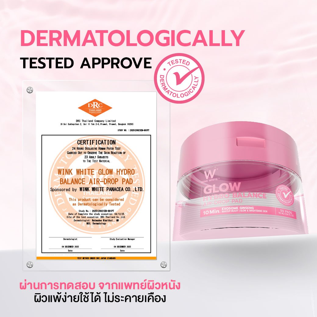 Wink White Glow Hydro Balance Air Drop Toner Pads for Radiant Skin