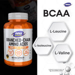 NOW Foods BCAA Branched Chain Amino Acids for Post Workout Recovery 600 g
