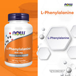 NOW Foods L Phenylalanine 500mg Amino for Everyday Wellness 120 Veg Capsules