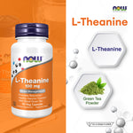 NOW Foods L Theanine 100mg Green Tea Relaxation for Calm Focus 90 Veg Capsules