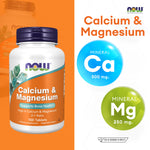 NOW Foods Calcium Magnesium 2 to 1 Tablets for Bone Strength 100 Tablets