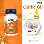 NOW Foods Garlic Oil Softgels 1500mg Equivalent for Heart Health Support 100 Softgels