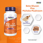 NOW Foods Beta Glucan Maitake Mushroom for Daily Immune Support 90 Veg Capsules
