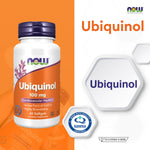 NOW Foods Ubiquinol CoQ10 Softgels for Everyday Energy 100mg 60 Softgels