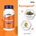 NOW Foods Pycnogenol Bioflavonoids for Circulation and Skin Health 60 Veg Capsules