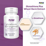 NOW Foods Glutathione Wheat Germ Extract 250mg for Skin Barrier Support 30 Veg Capsules