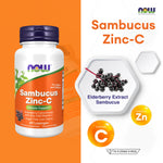 NOW Foods Sambucus Elderberry Zinc C Lozenges for Daily Immune Support 60 Lozenges