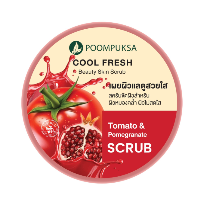 Poompuksa Cool Fresh Beauty Skin Scrub Tomato and Pomegranate for Skin Radiance
