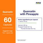 NOW Foods Quercetin Bromelain 400mg for Antioxidant Support 60 Veg Capsules