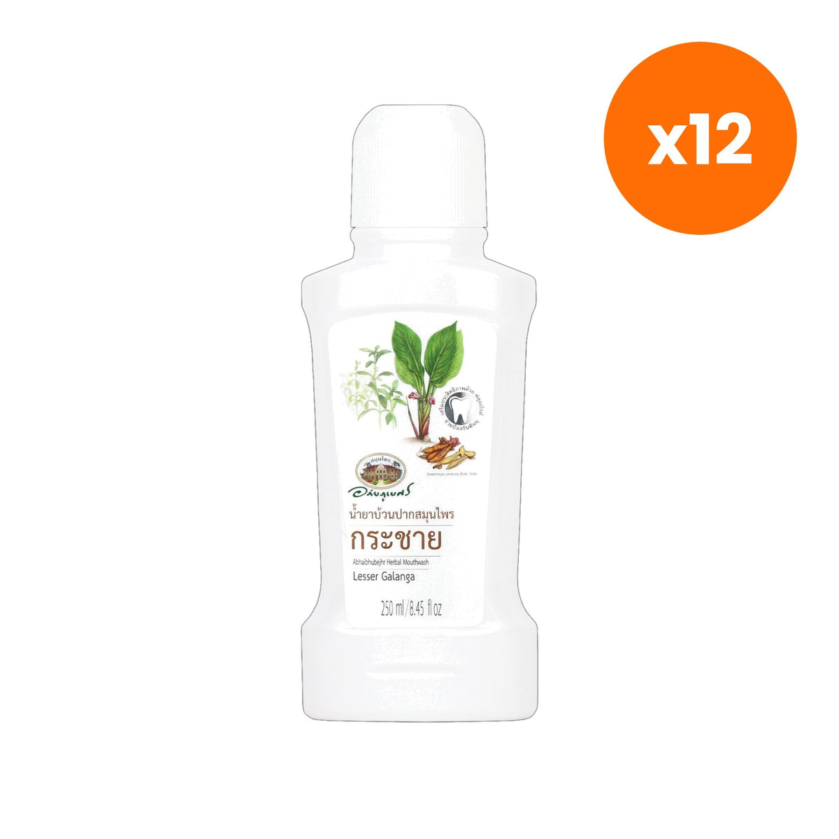 Abhaibhubejhr Fingerroot Herbal Mouthwash Breath Freshener for Plaque Control 250 ml