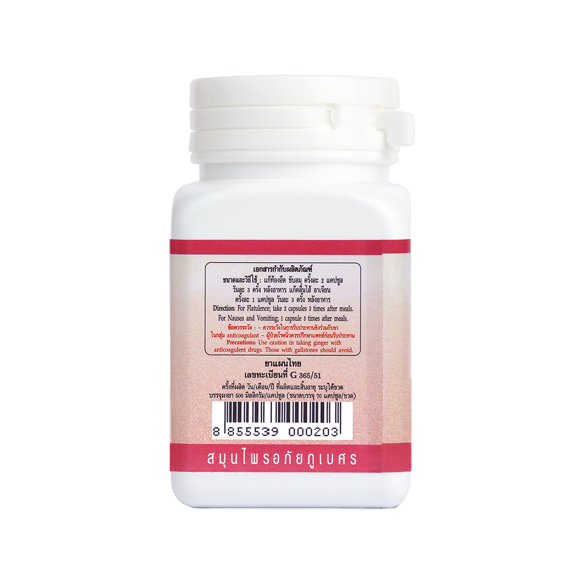 Abhaibhubejhr Ginger (Zingiber Officinale) Capsules ‚ 70 Capsules