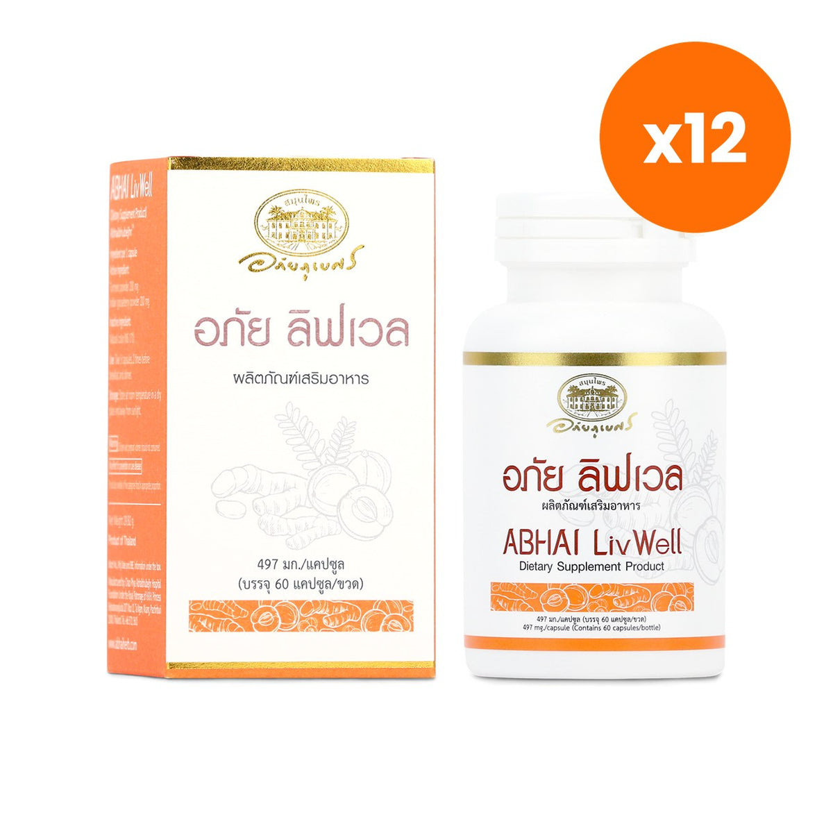 Abhaibhubejhr Turmeric Amla Capsules for Antioxidant Support 60 Capsules