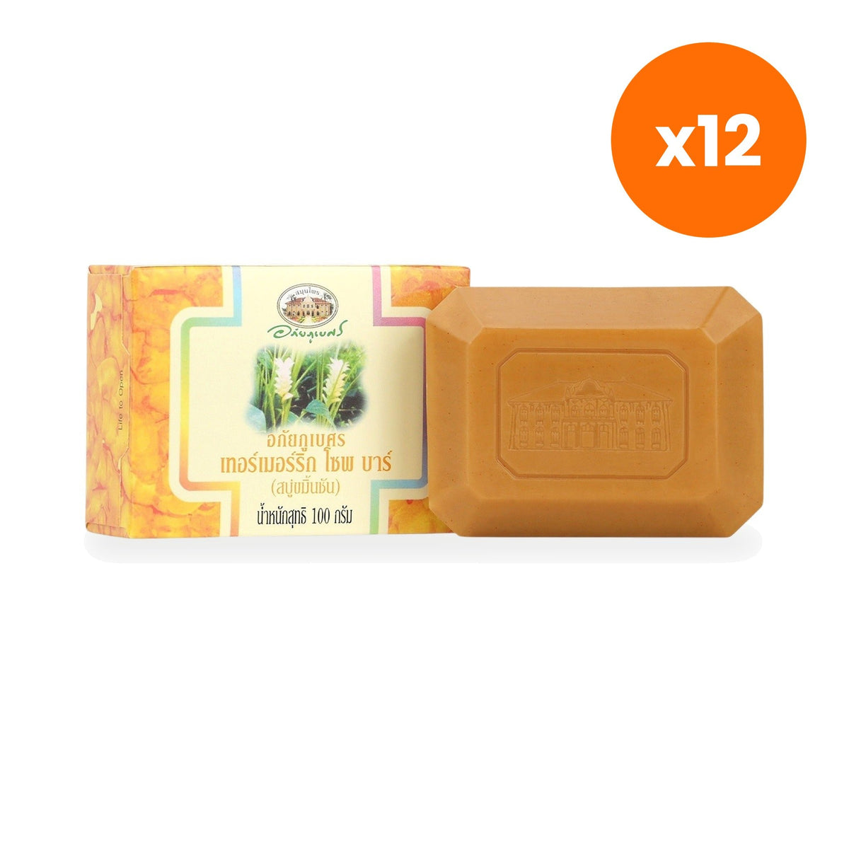 Abhaibhubejhr Turmeric Curcuma Longa Soap Bar for Radiant Skin 100 g