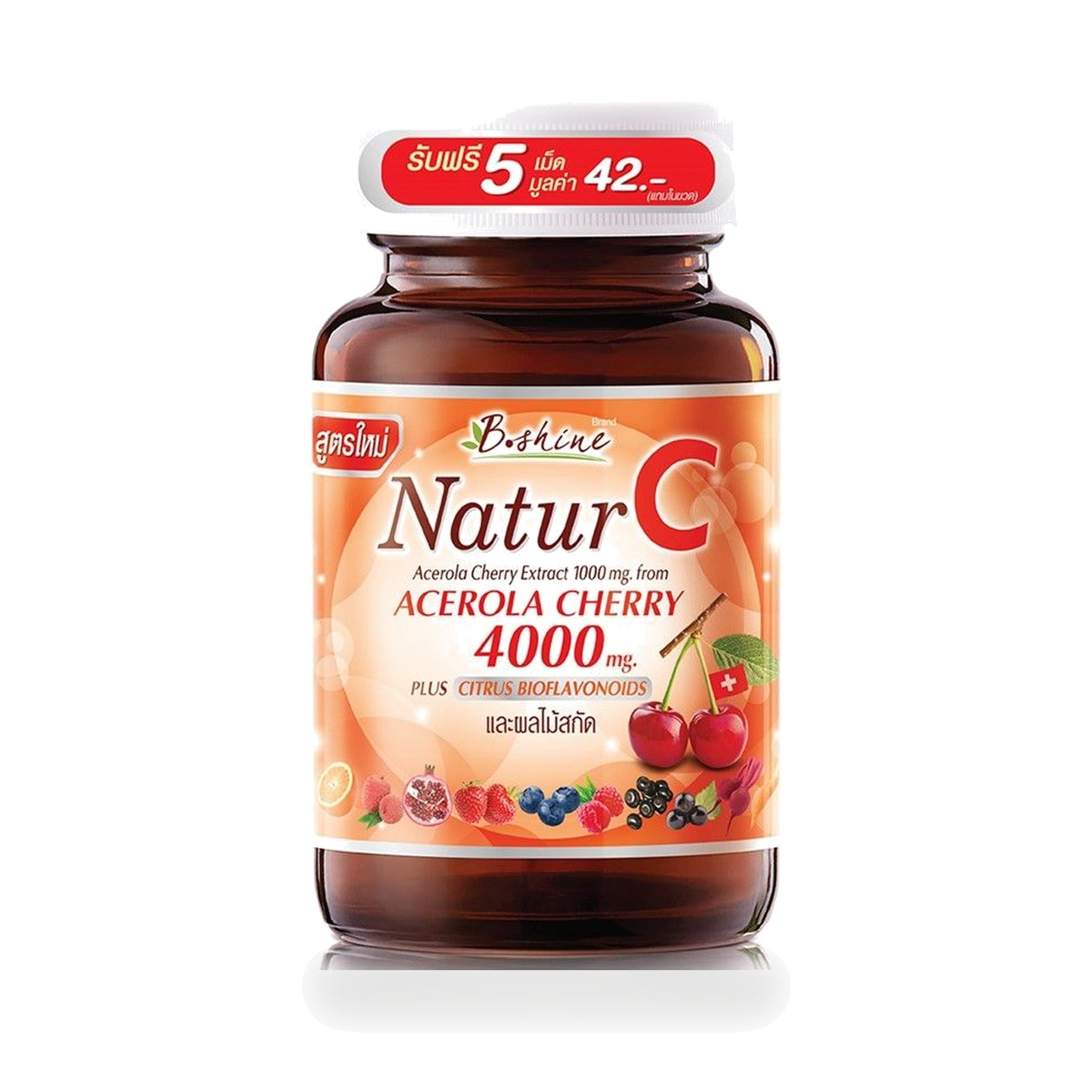 B.Shine Nature C Acerola Cherry Tablets 1,000mg ‚ 30 Tablets