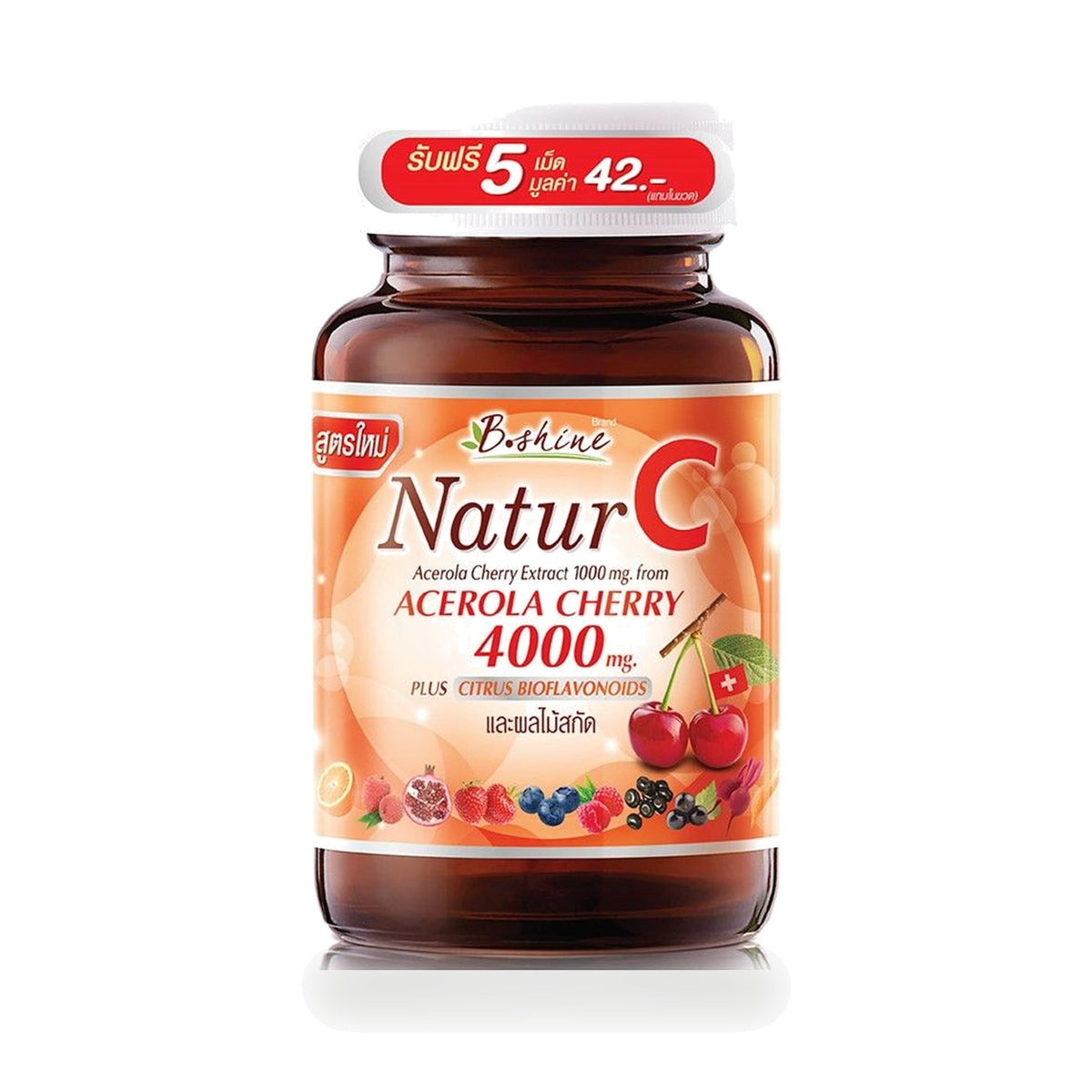 B.Shine Nature C Acerola Cherry Tablets 1,000mg ‚ 30 Tablets