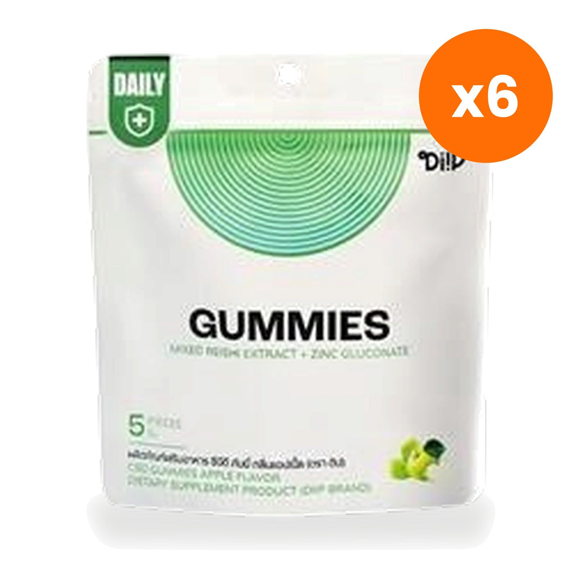 Diip Daily Gummies Apple Flavour Reishi for Everyday Immune Support 25 g