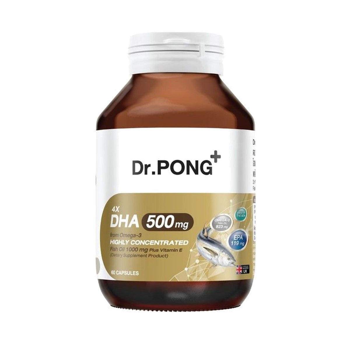 Dr.Pong 4X DHA Concentrated Fish Oil Capsules 500mg ‚ 60 Capsules