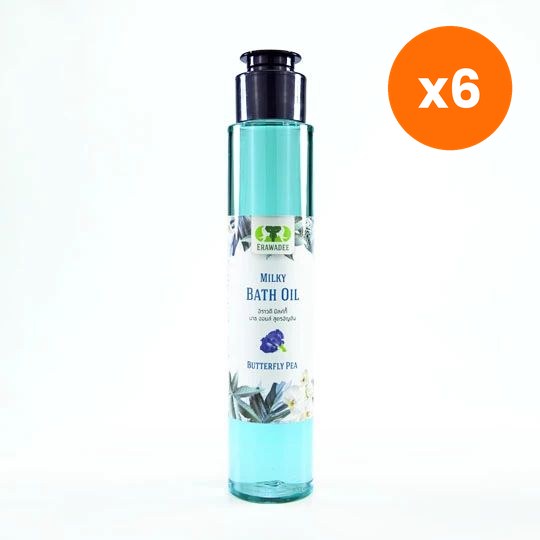 Erawadee Milky Bath Oil with Butterfly Pea Aromatherapy Relaxation for Silky Soft Skin