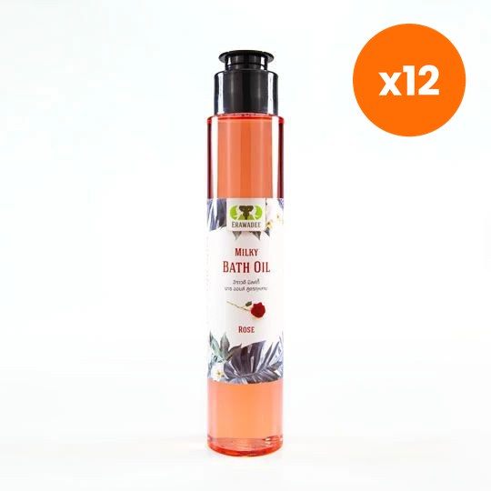 Erawadee Milky Bath Oil with Rose Aromatherapy Relaxation for Silky Soft Skin
