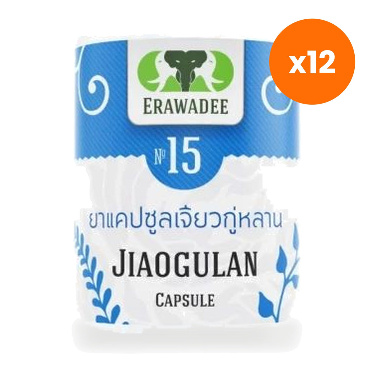 Erawadee No.15 Jiaogulan Capsules 250mg for Everyday Energy 100 Capsules
