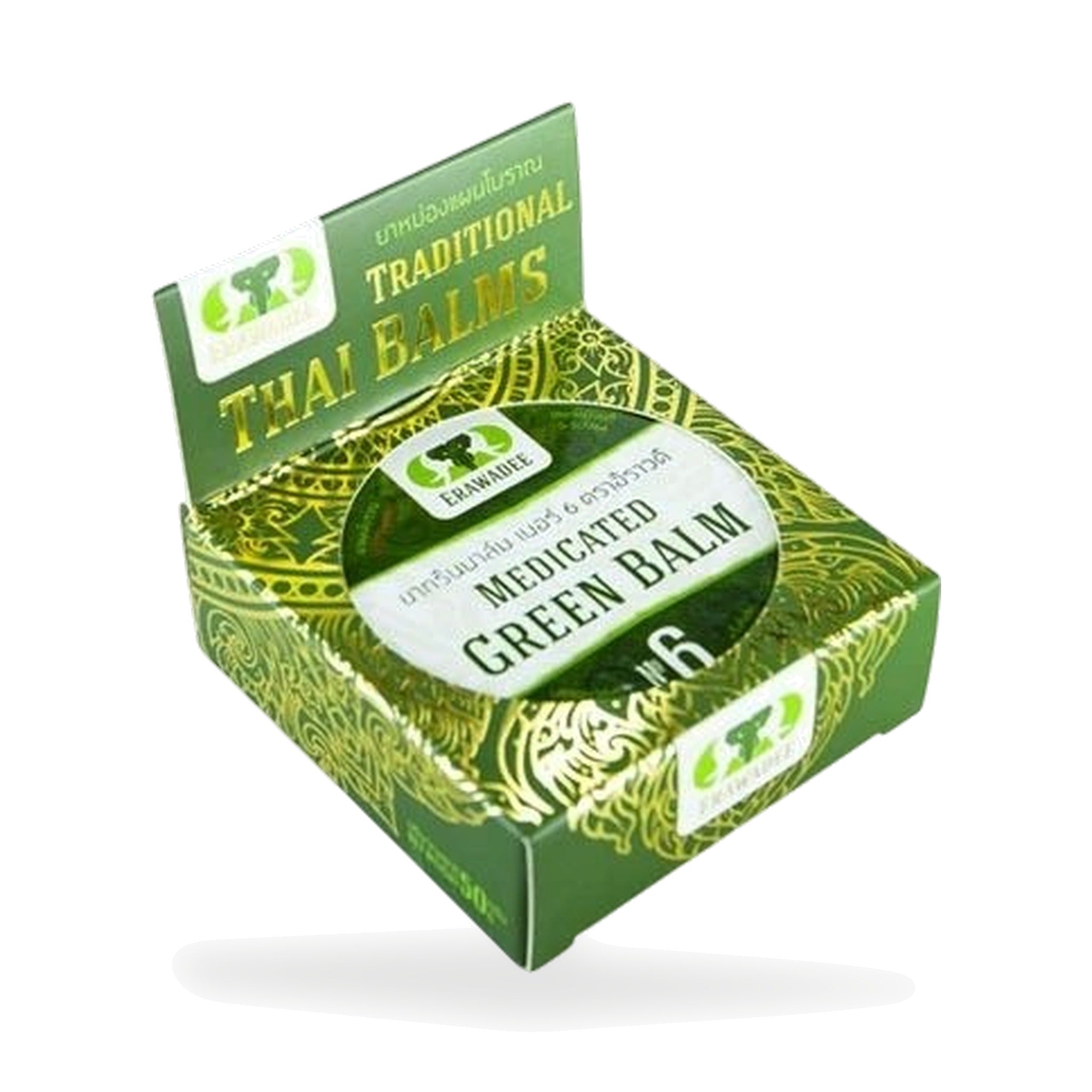 Erawadee No.6 Cooling Green Herbal Balm (Salet Phangphon) ‚ 50 g
