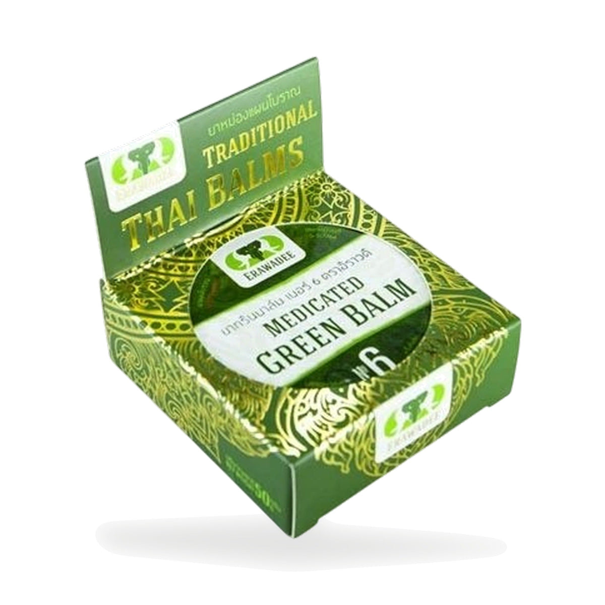 Erawadee No.6 Cooling Green Herbal Balm (Salet Phangphon) ‚ 50 g
