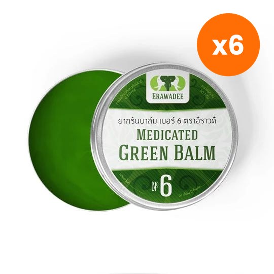 Erawadee Salet Phangphon Cooling Green Herbal Balm for Tired Muscle Relief 90 g