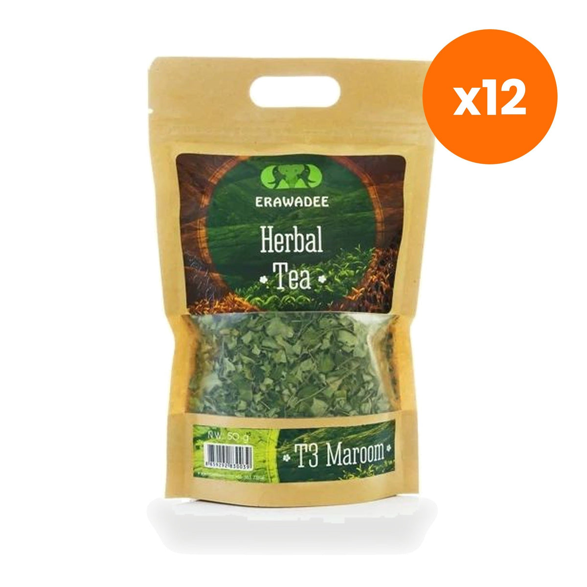 Erawadee T3 Moringa Herbal Tea Caffeine Free for Daily Nutrient Support 50 g
