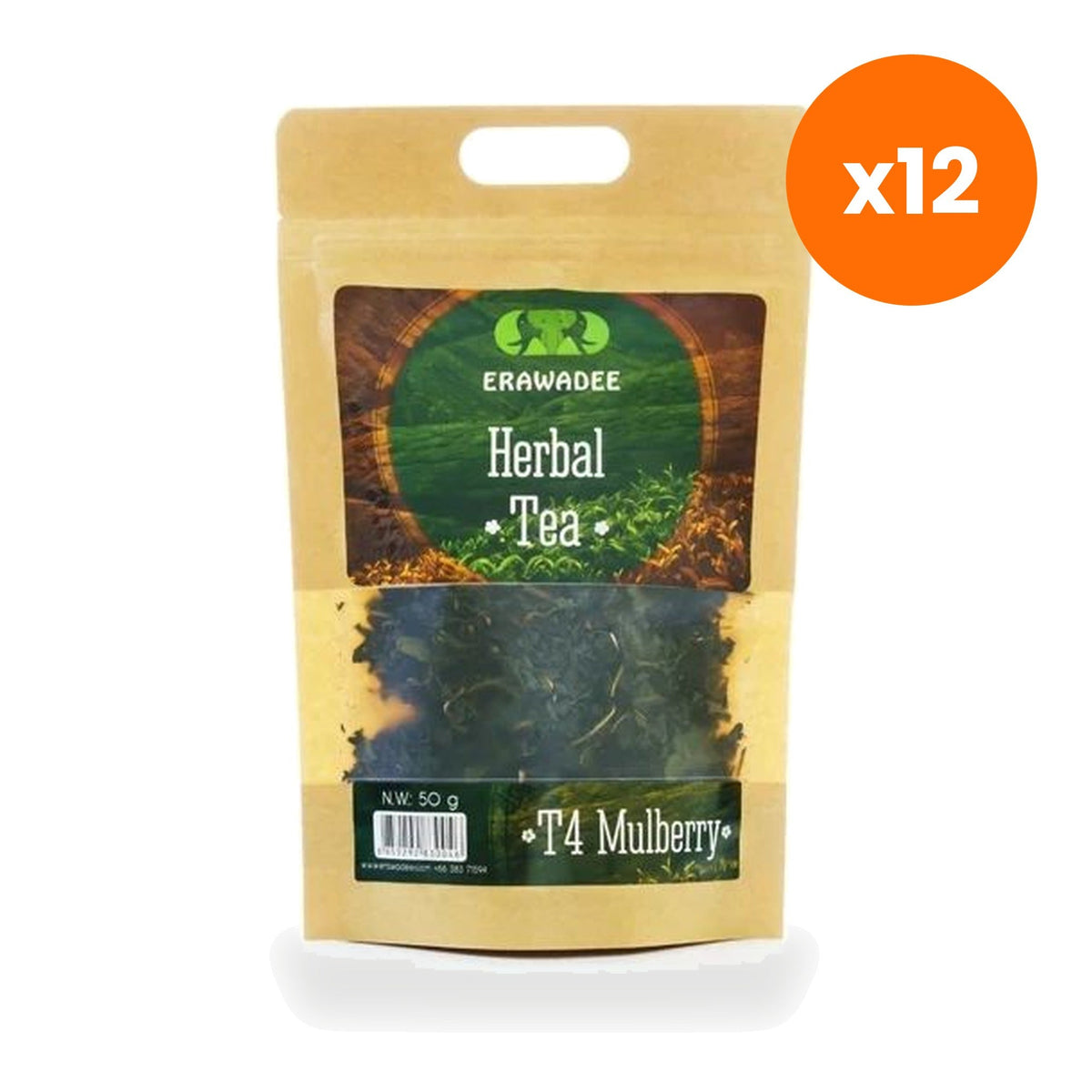 Erawadee T4 Mulberry Leaf Herbal Tea Caffeine Free for Weight Management 50 g