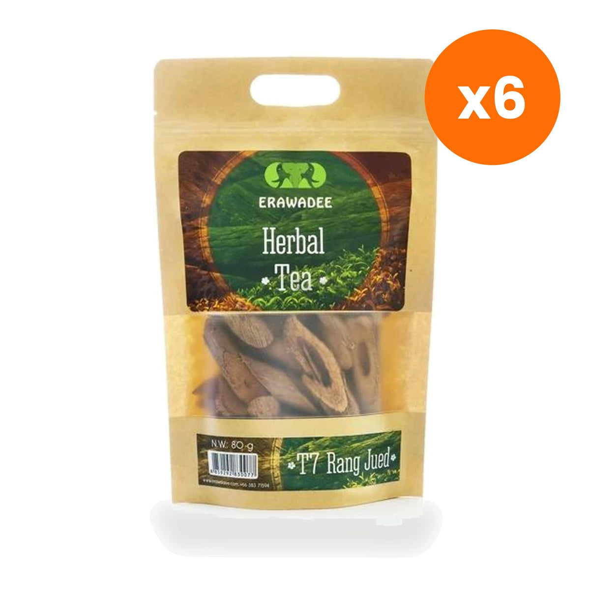 Erawadee T7 Rang Jued Thunbergia Herbal Tea Caffeine Free for Cooling Refreshment 100 g