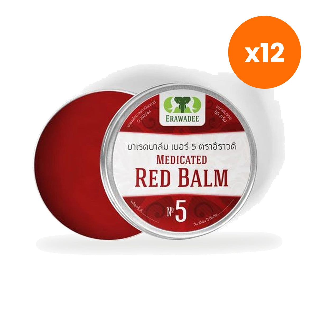 Erawadee Ya Mong Daeng Red Herbal Balm for Warm Muscle Relief 90 g