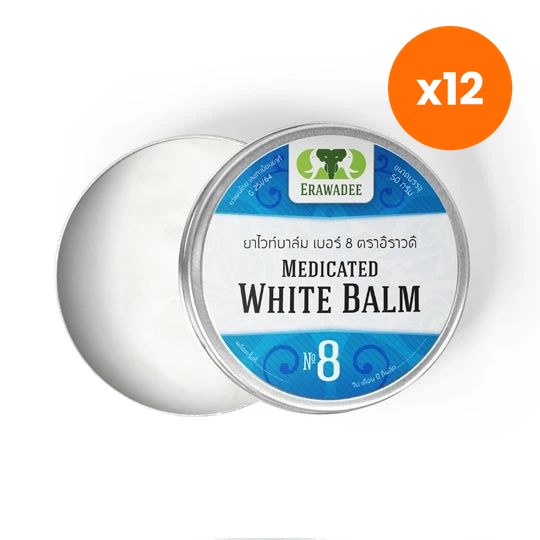 Erawadee Ya Mong Khao White Herbal Balm for Warm Muscle Relief 90 g