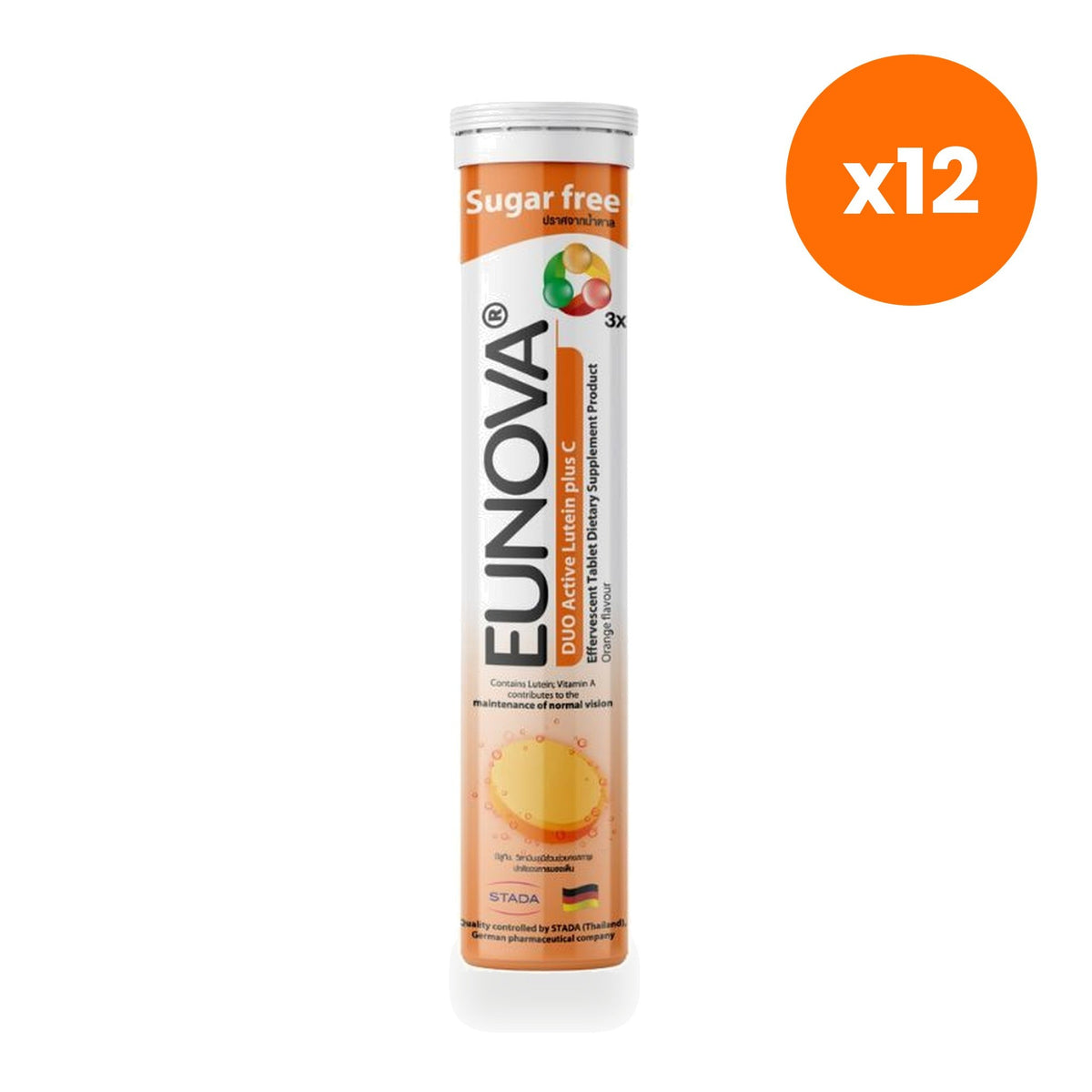 Eunova Lutein + Vitamin C Effervescent Tablets for Eye Comfort from Screens 15 Tablets