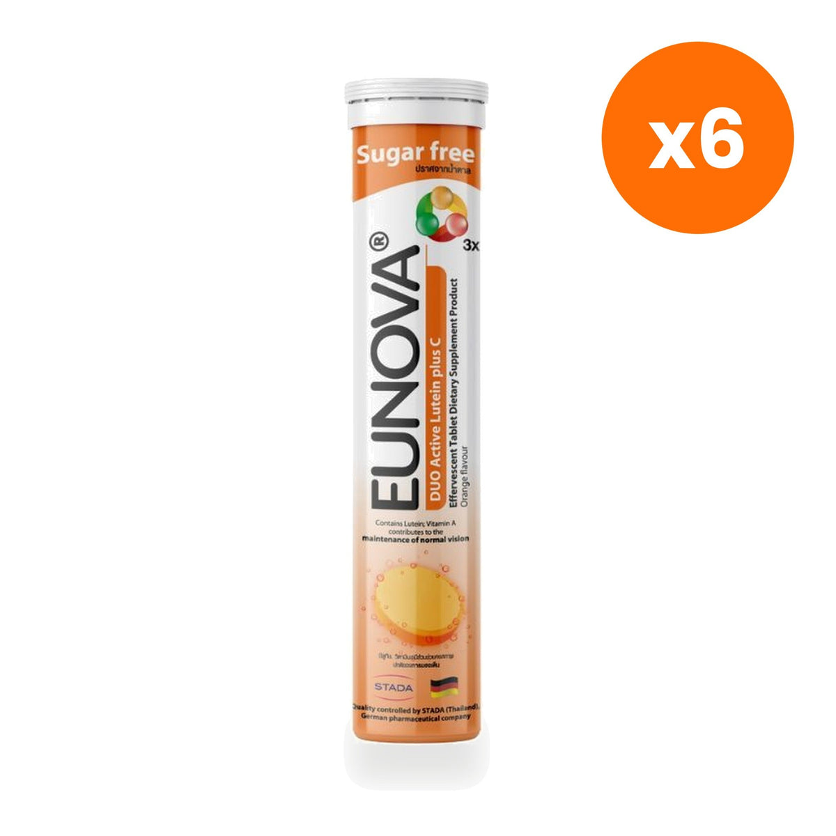 Eunova Lutein + Vitamin C Effervescent Tablets for Eye Comfort from Screens 15 Tablets