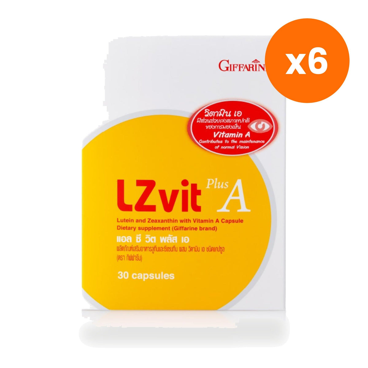 Giffarine LC Vit Plus A Lutein Zeaxanthin Vitamin A for Eye Comfort from Screens 30 Capsules