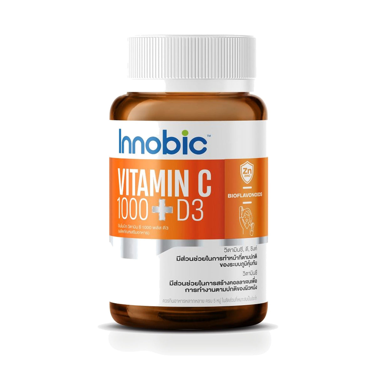 Innobic Vitamin C 1,000mg Plus D3 & Zinc Tablets ‚ 60 Tablets
